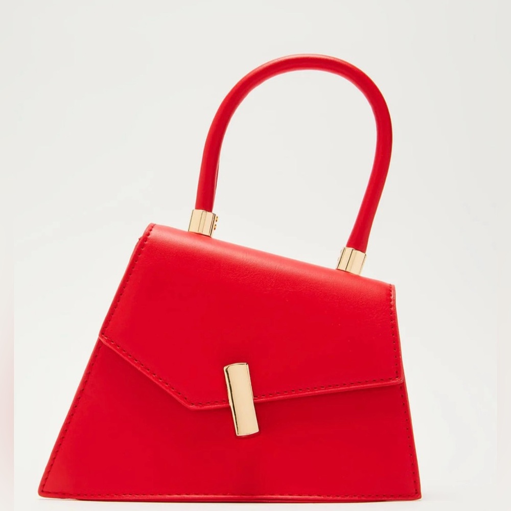 Elegant Red Handbag Asymmetrical